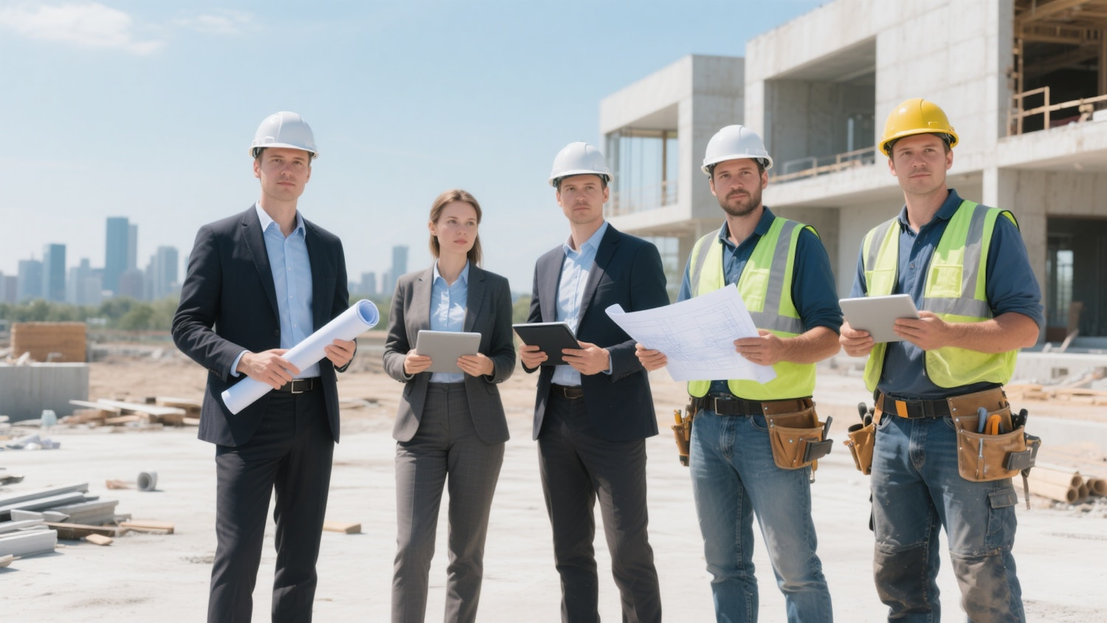 Riprese aeree con drone di un cantiere edile