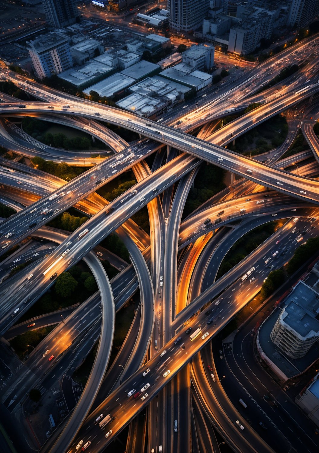 Drone che riprende un tratto infrastrutturale visto dall’alto